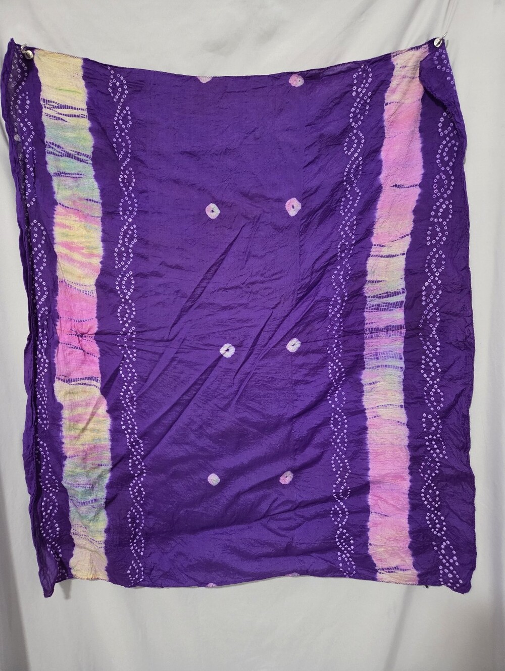 Purple Bandhani Tie-Dye Scarf Wrap